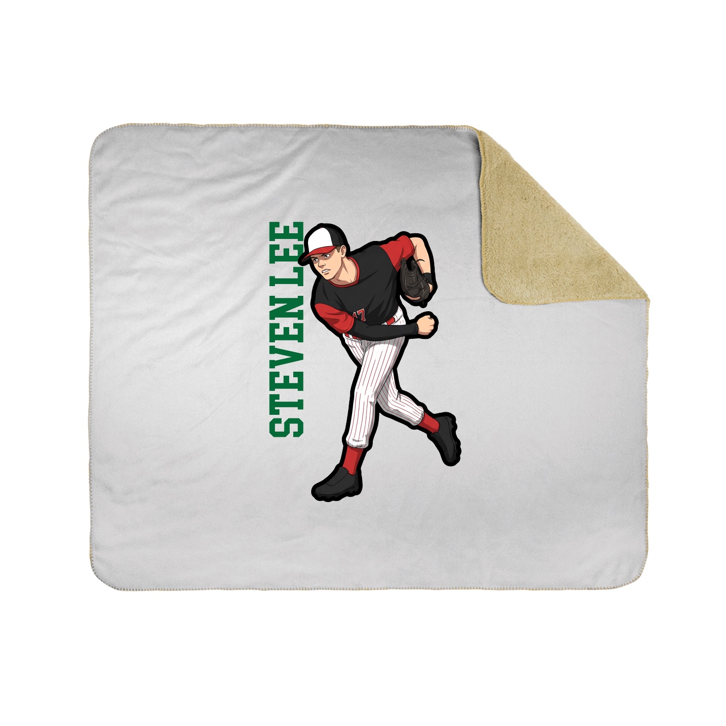 Throw Blanket — Name Vertical in White