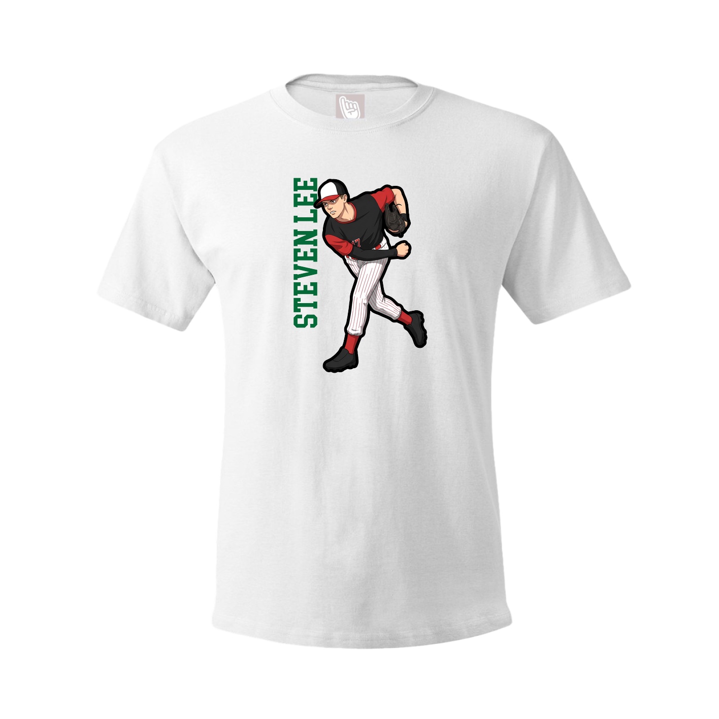 Tee — Name Vertical in White