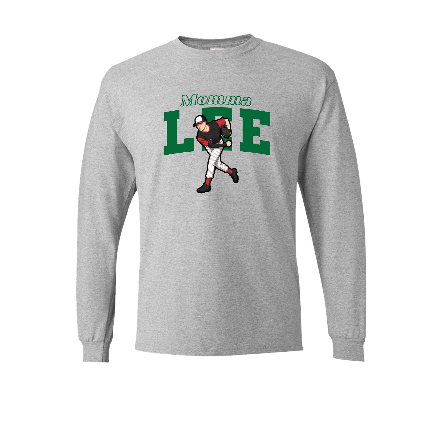 Long Sleeve Tee — Mothers Day Block in Grey