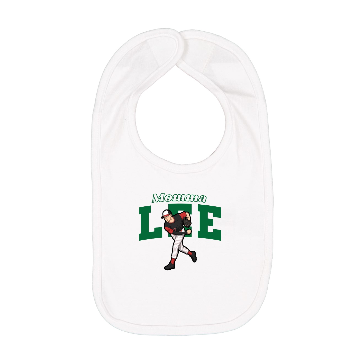 Infant Bib — Mothers Day Block in White