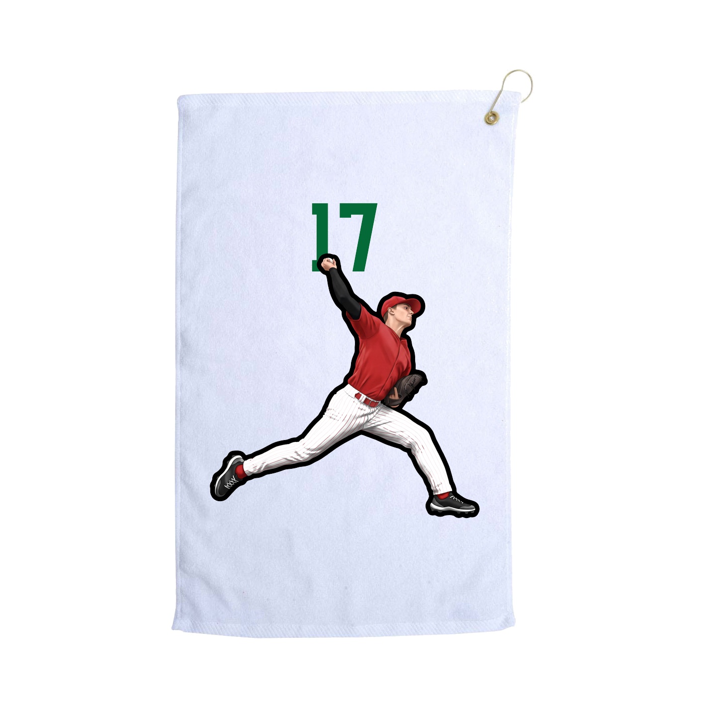 Golf Towel — Number Top in White