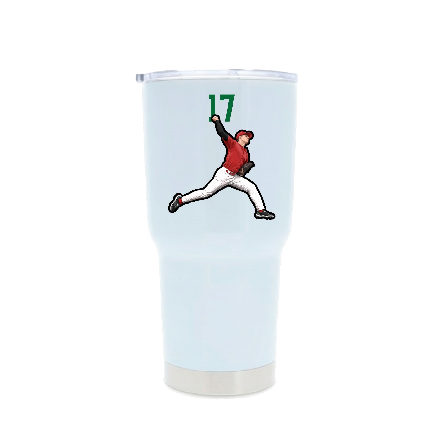 30oz Stainless Steel Tumbler — Number Top in White