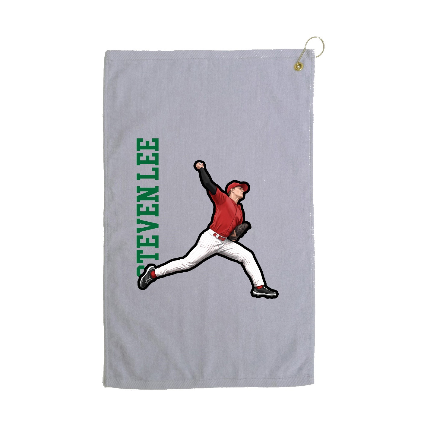 Golf Towel — Name Vertical in Grey