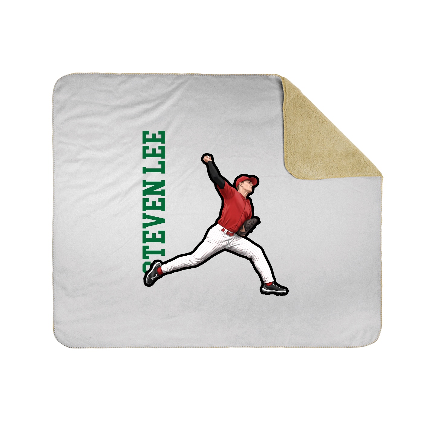Throw Blanket — Name Vertical in White