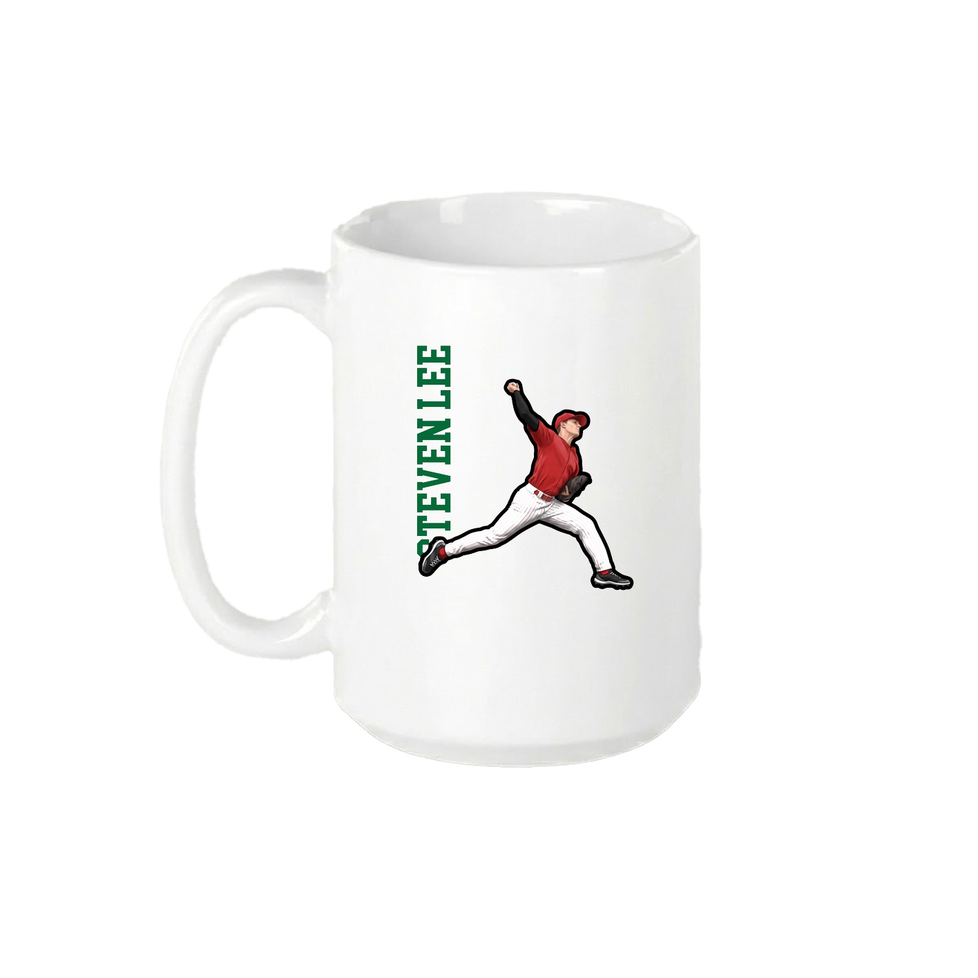 15oz Coffee Mug — Name Vertical in White