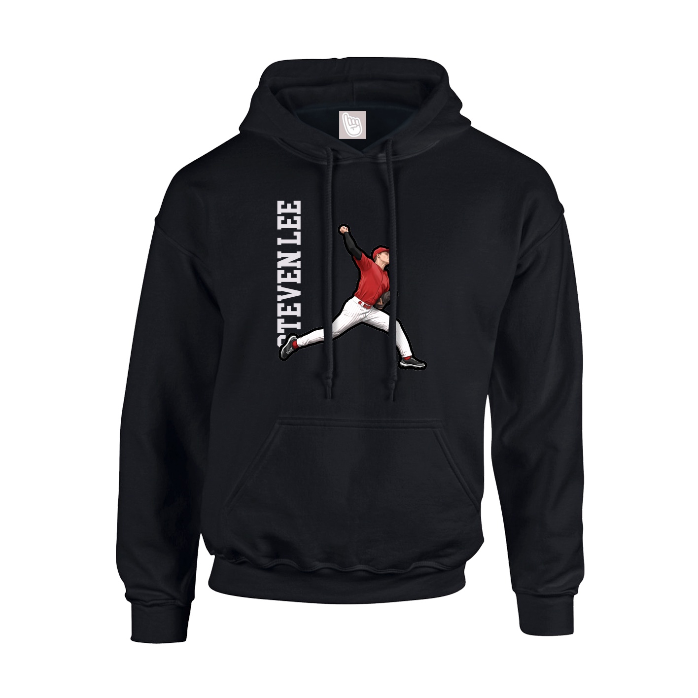 Hoodie — Name Vertical in Black