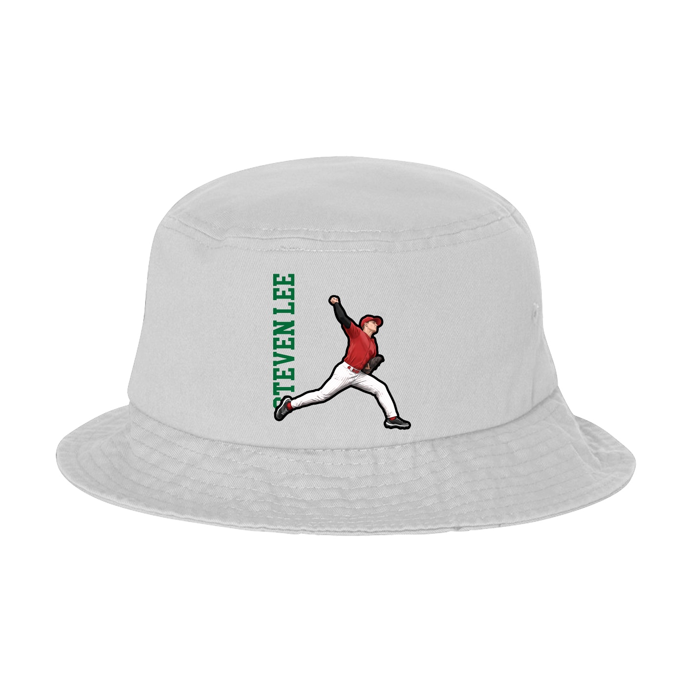 Bucket Cap — Name Vertical in White