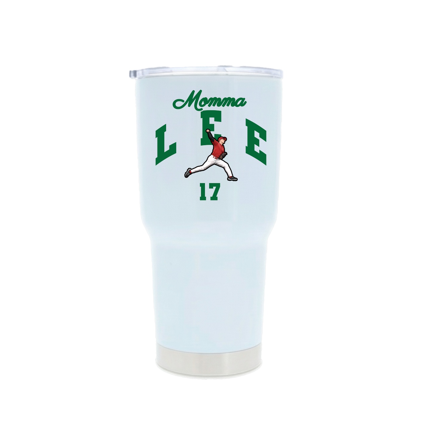30oz Stainless Steel Tumbler — Mothers Day Arch in White