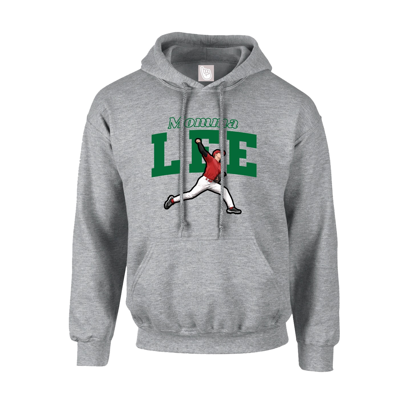 Youth Hoodie — Mothers Day Block in Grey