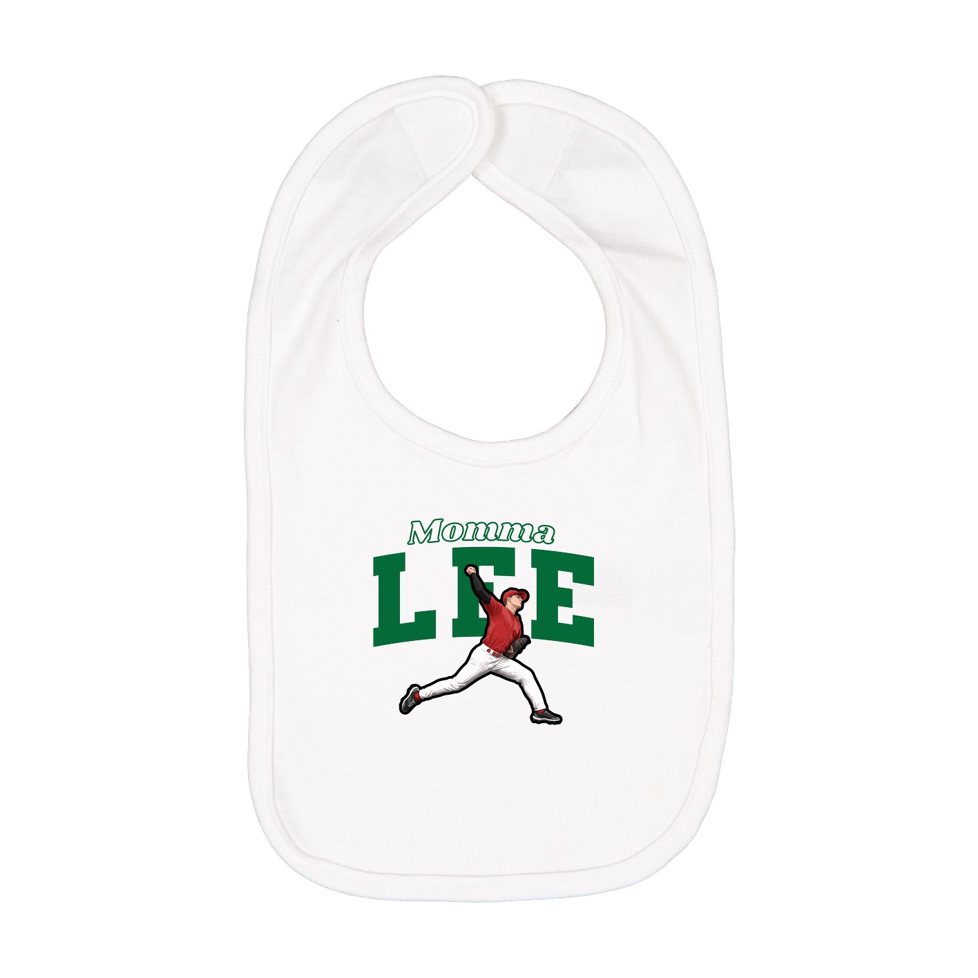 Infant Bib — Mothers Day Block in White