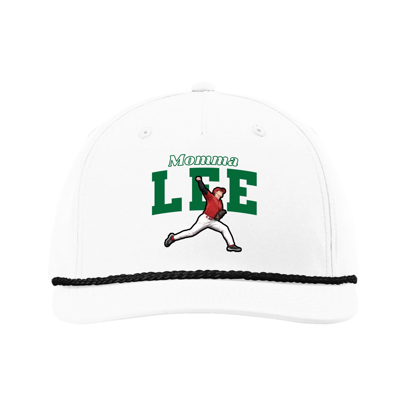 Five-Panel Classic Rope Cap — Mothers Day Block in White