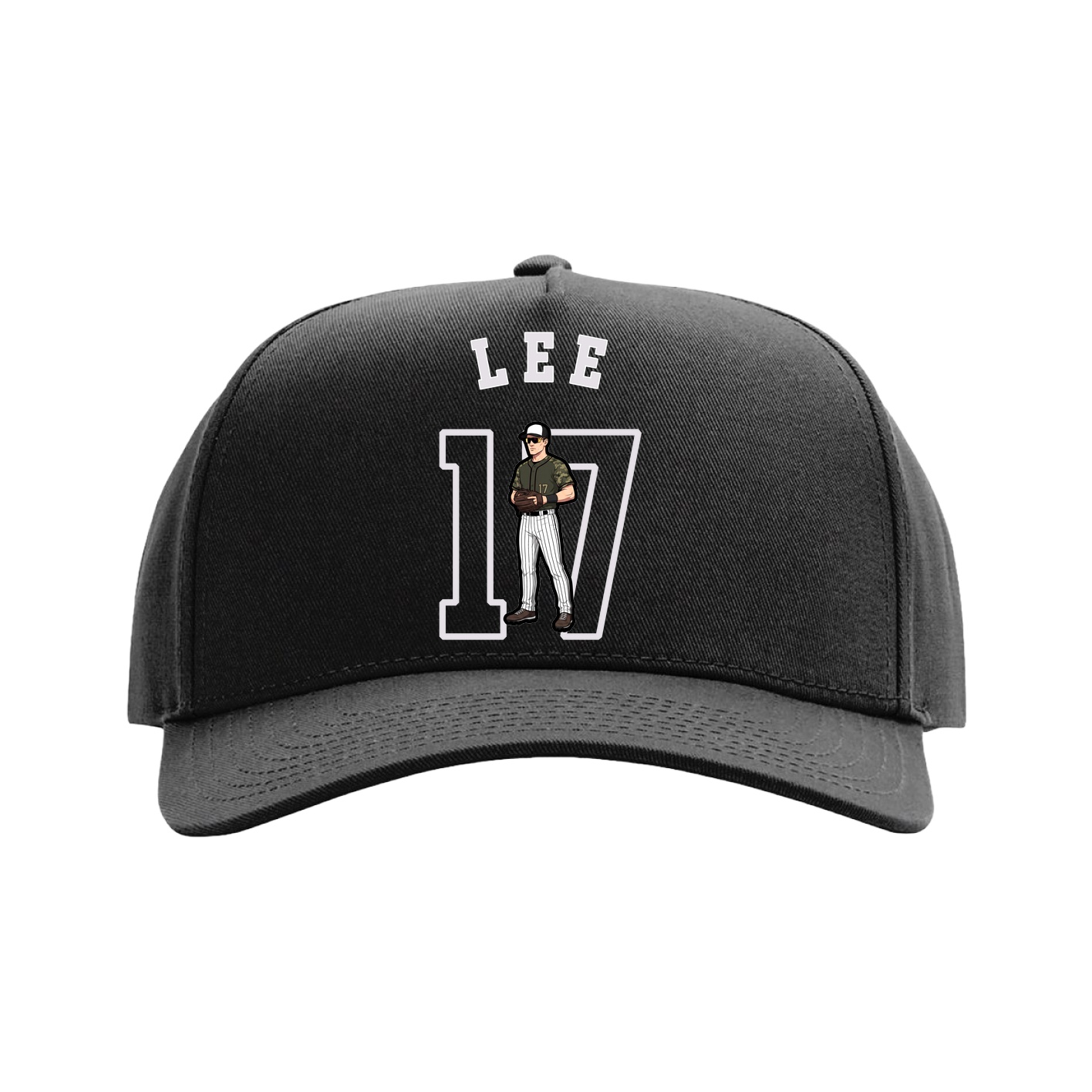 Full Fabric Five-Panel Champ Cap — Shirsey Arch in Black