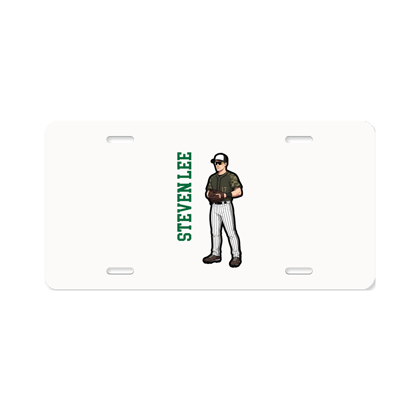 License Plate — Name Vertical in Classic