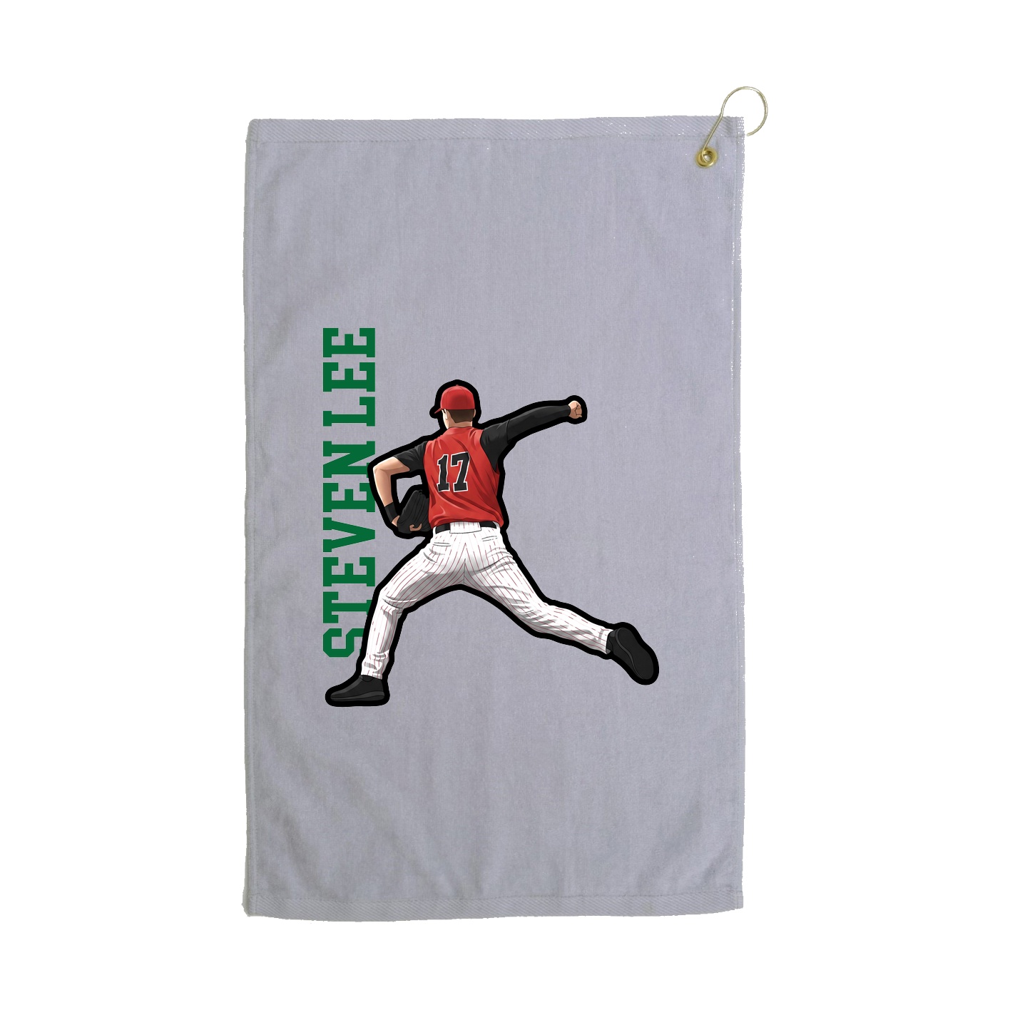 Golf Towel — Name Vertical in Grey