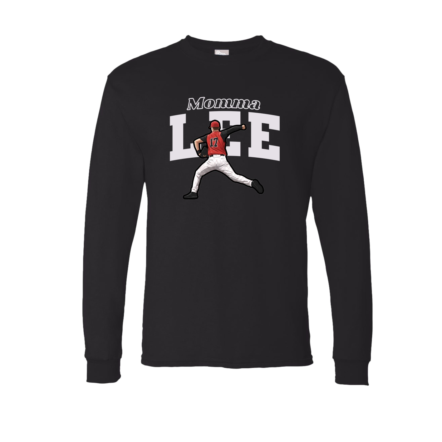 Long Sleeve Tee — Mothers Day Block in Black