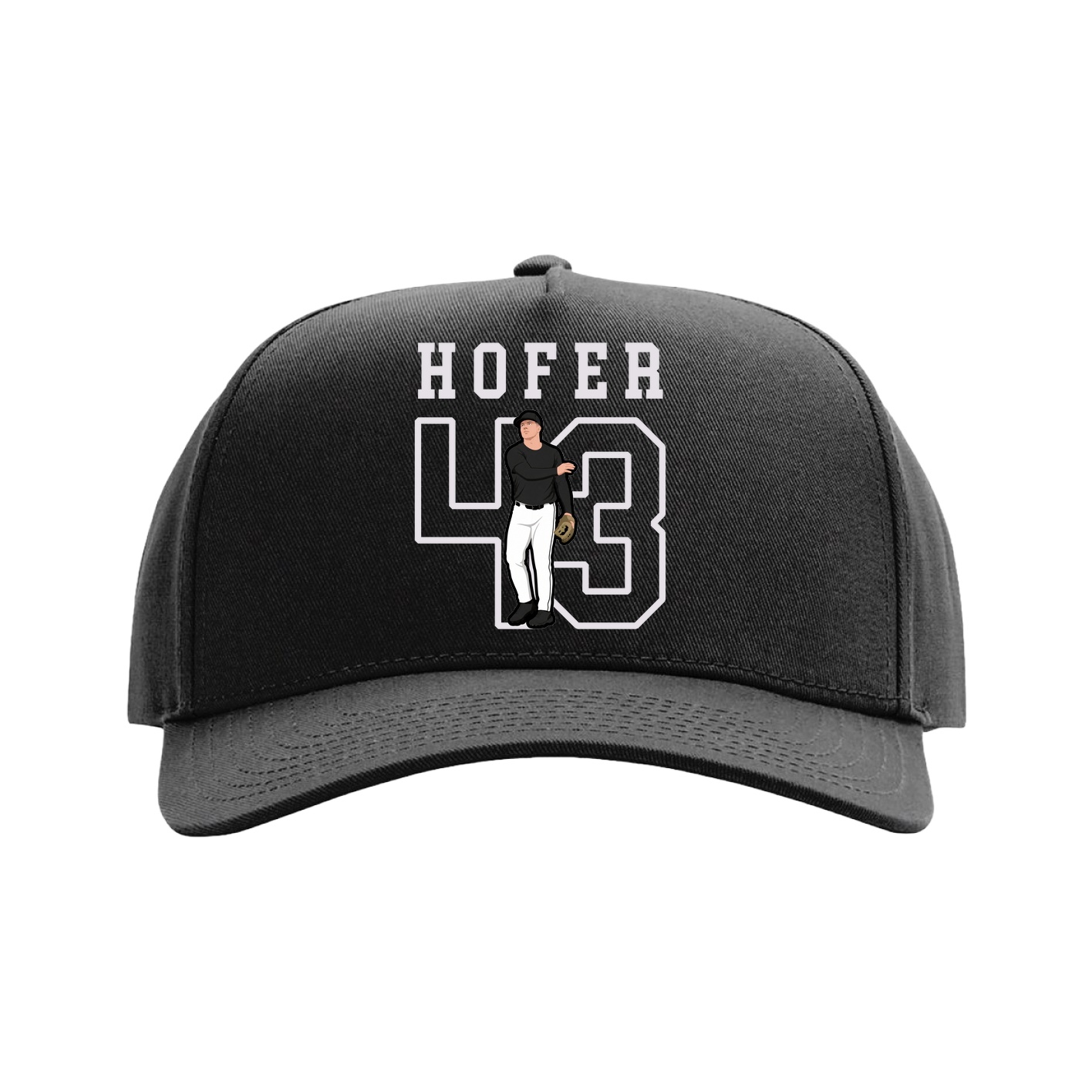Full Fabric Five-Panel Champ Cap — Shirsey in Black