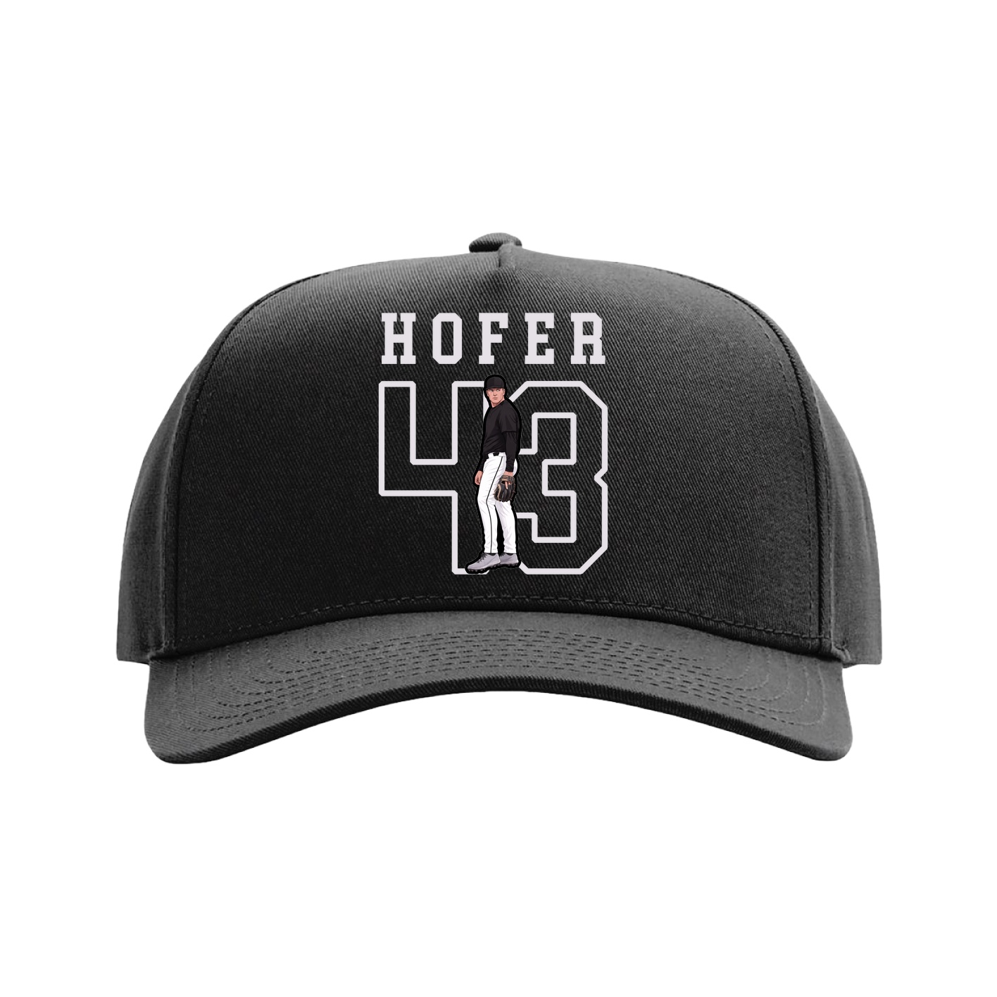 Full Fabric Five-Panel Champ Cap — Shirsey in Black