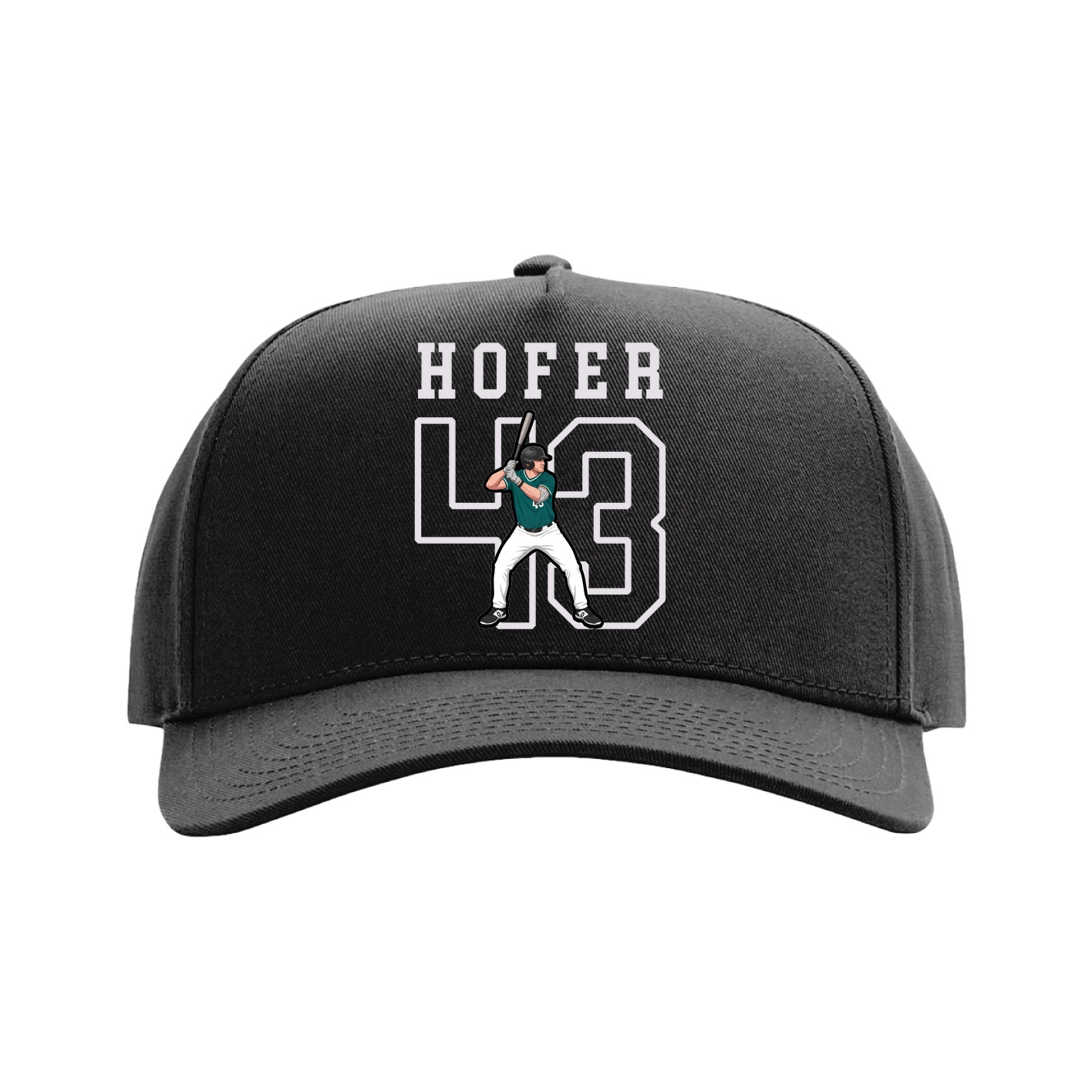 Full Fabric Five-Panel Champ Cap — Shirsey in Black