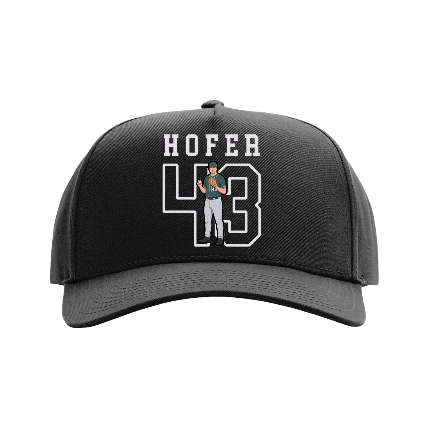 Full Fabric Five-Panel Champ Cap — Shirsey in Black