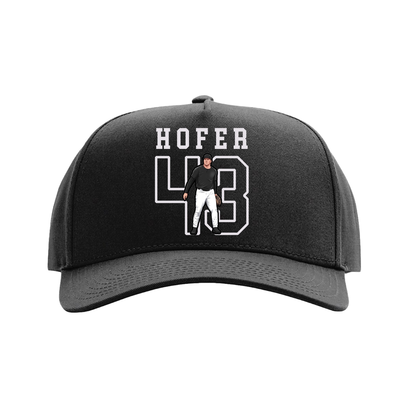 Full Fabric Five-Panel Champ Cap — Shirsey in Black