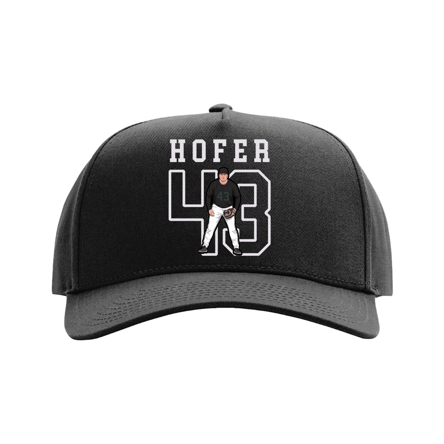 Full Fabric Five-Panel Champ Cap — Shirsey in Black