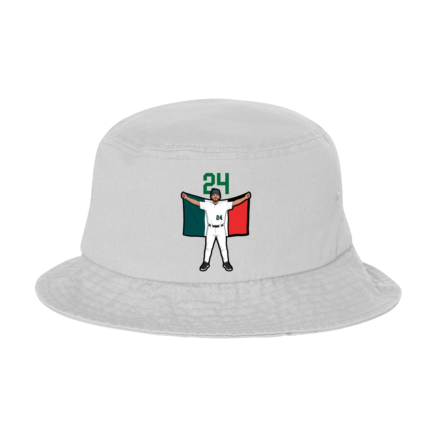 Bucket Cap — Number Top in White