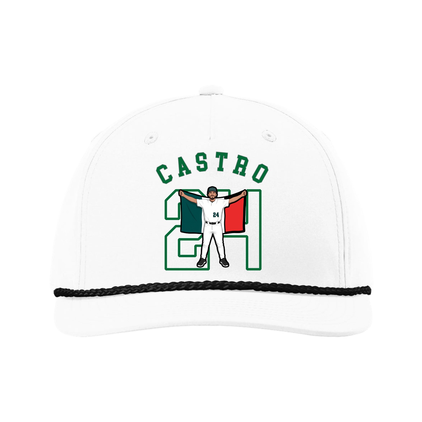Five-Panel Classic Rope Cap — Shirsey Arch in White