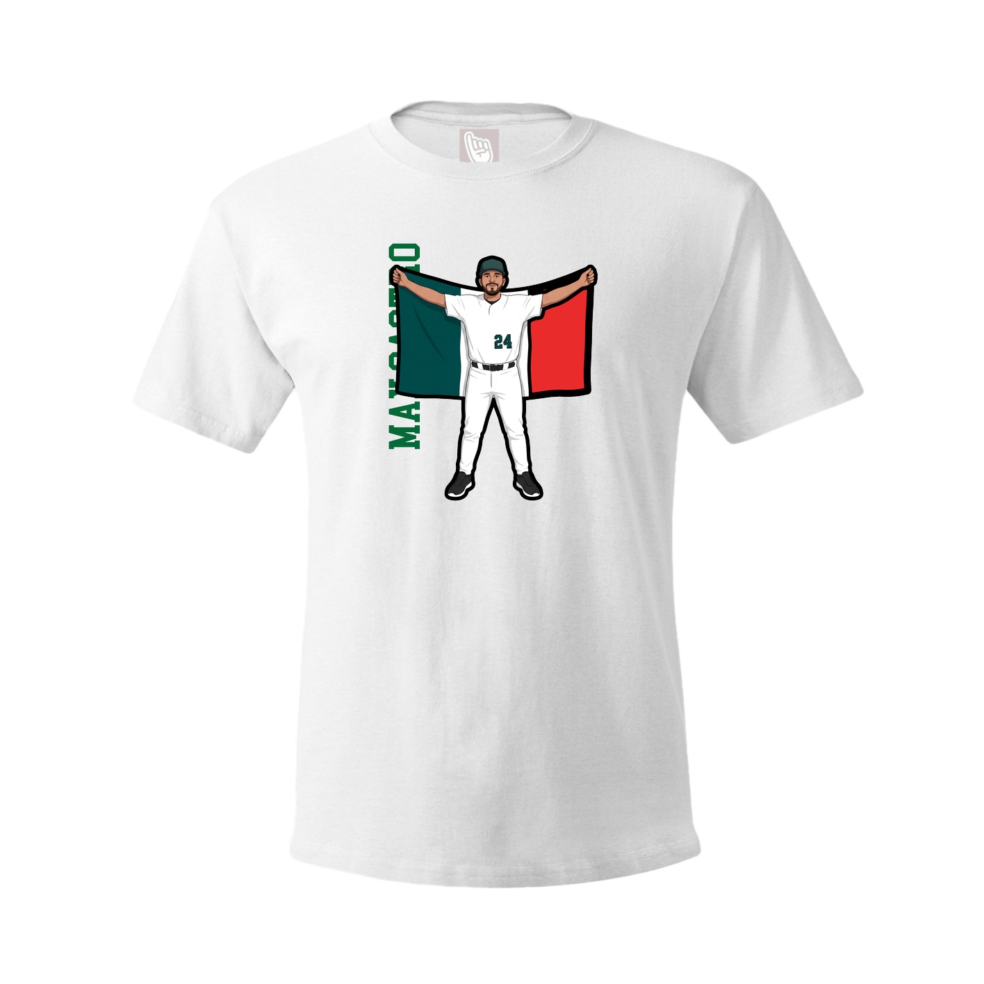 Youth Tee — Name Vertical in White