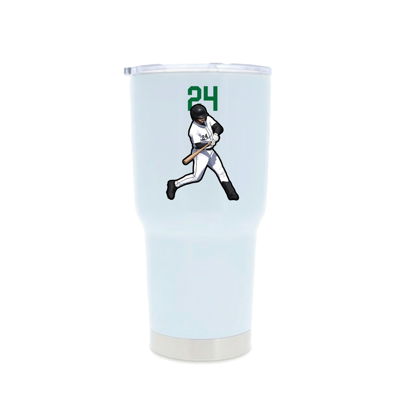 30oz Stainless Steel Tumbler — Number Top in White