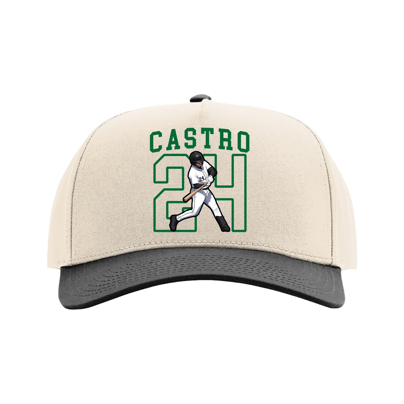 Full Fabric Five-Panel Champ Cap — Shirsey in Cream/Black