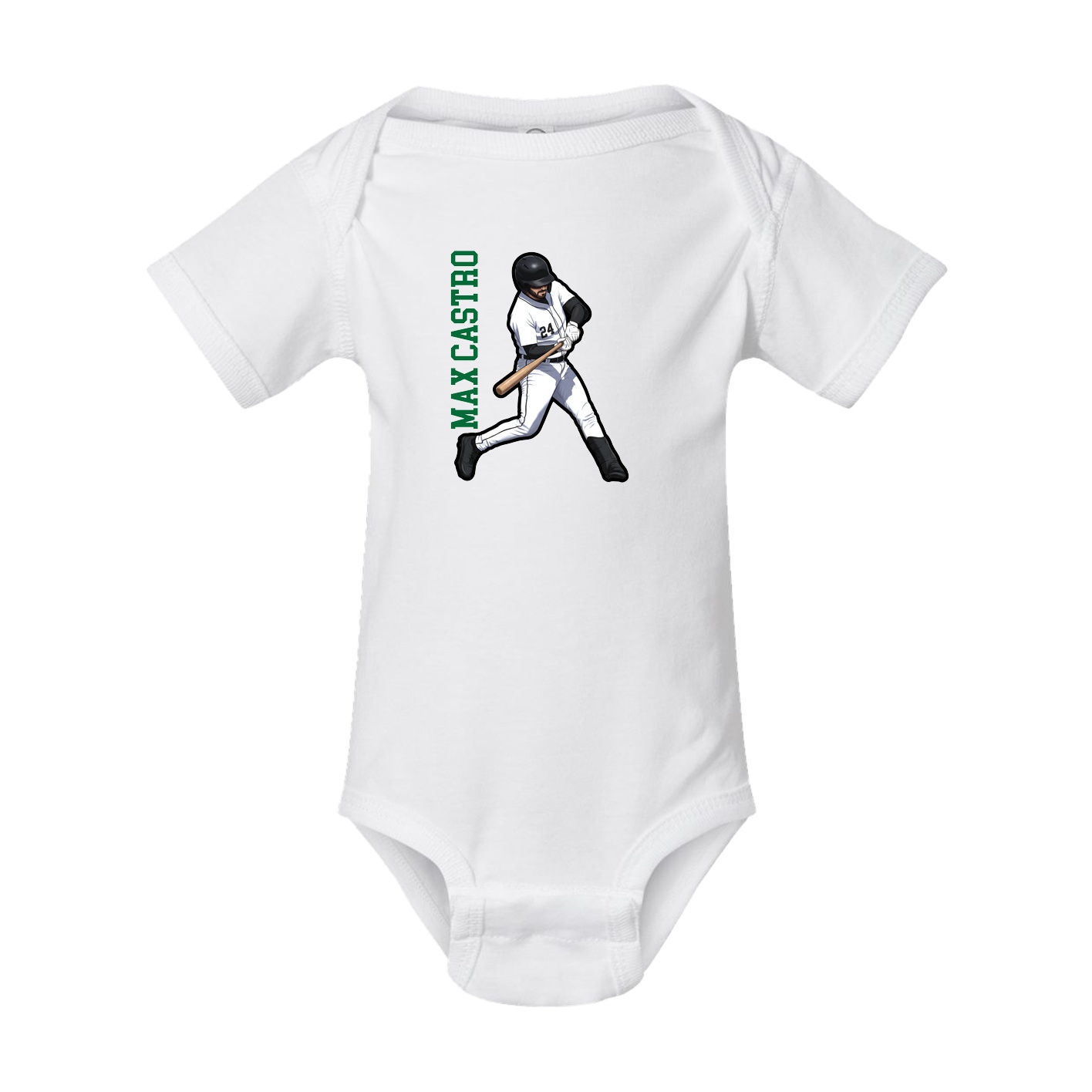 Baby Onesie — Name Vertical in White