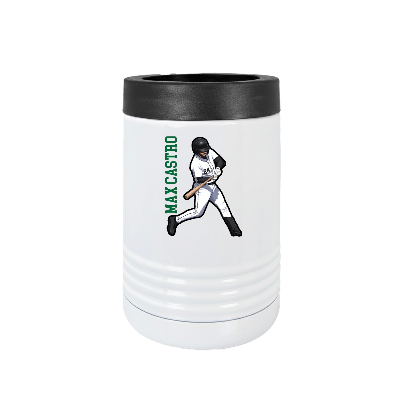 Beverage Holder — Name Vertical in White