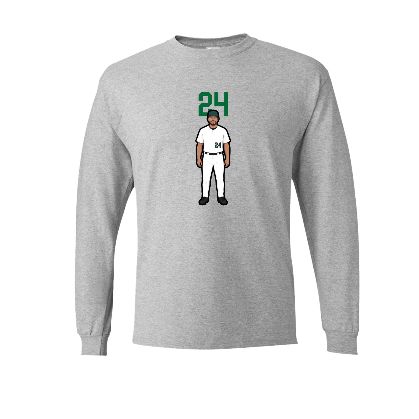 Long Sleeve Tee — Number Top in Grey