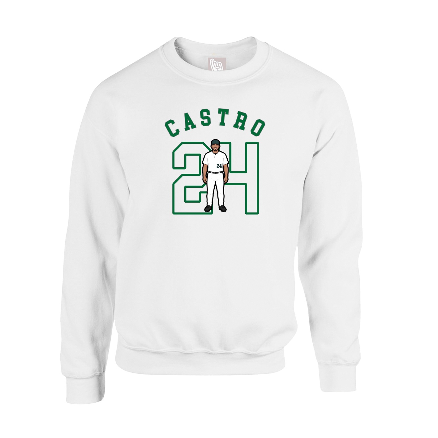 Fleece Crew — Shirsey Arch in White