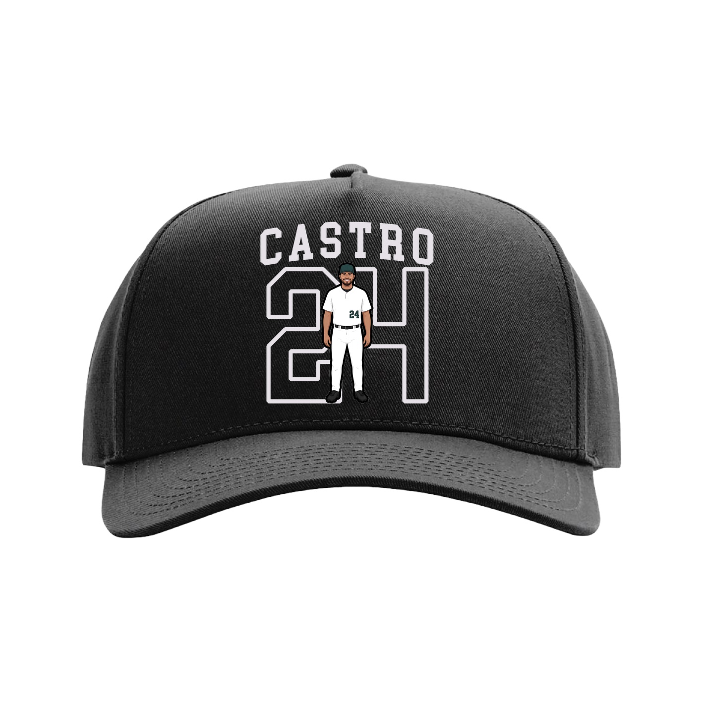 Full Fabric Five-Panel Champ Cap — Shirsey in Black