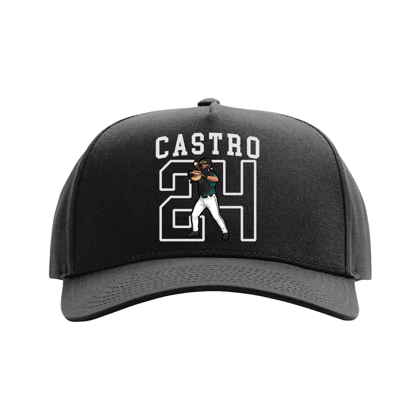 Full Fabric Five-Panel Champ Cap — Shirsey in Black