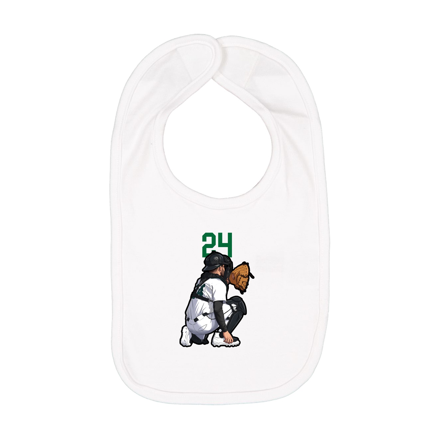 Infant Bib — Number Top in White