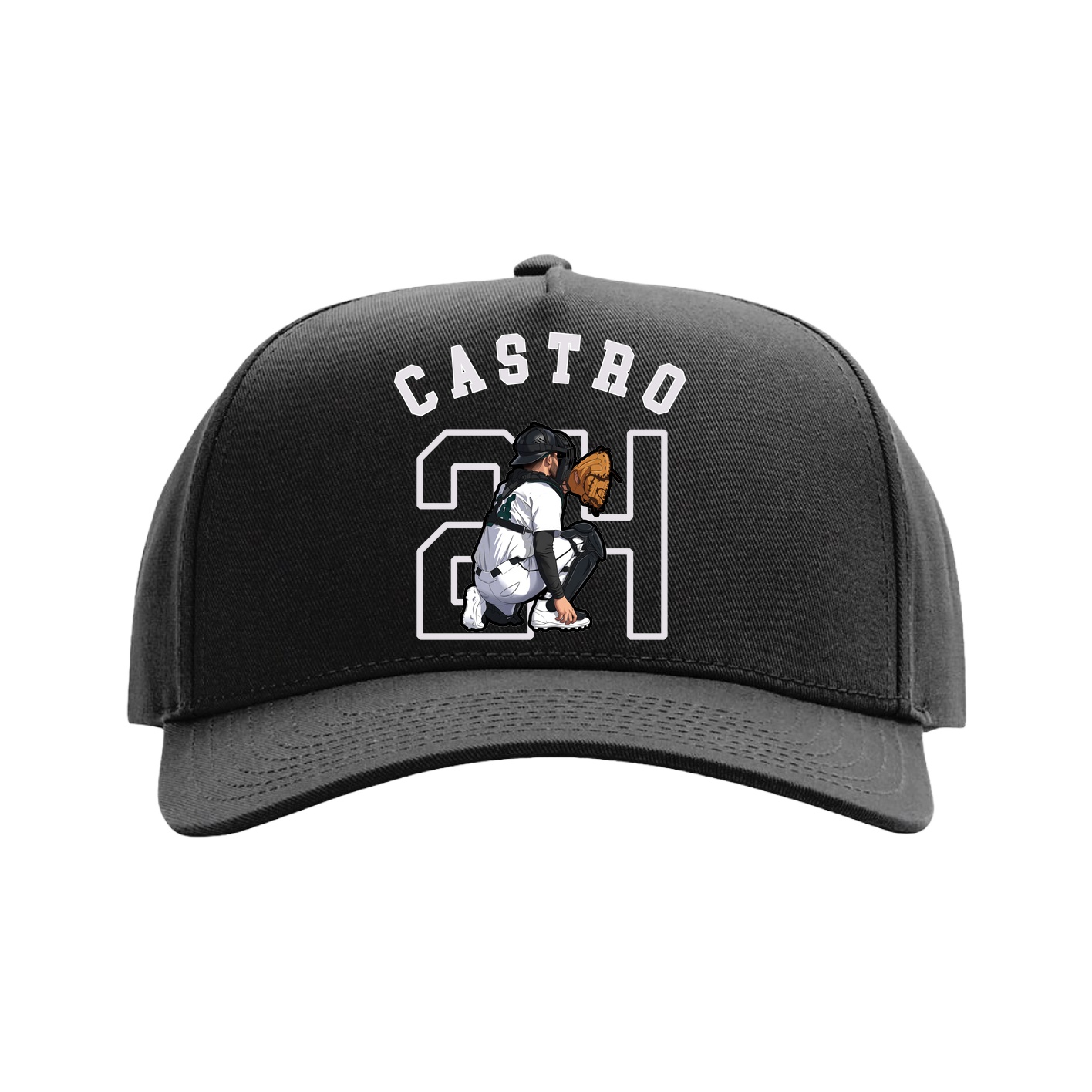 Full Fabric Five-Panel Champ Cap — Shirsey Arch in Black