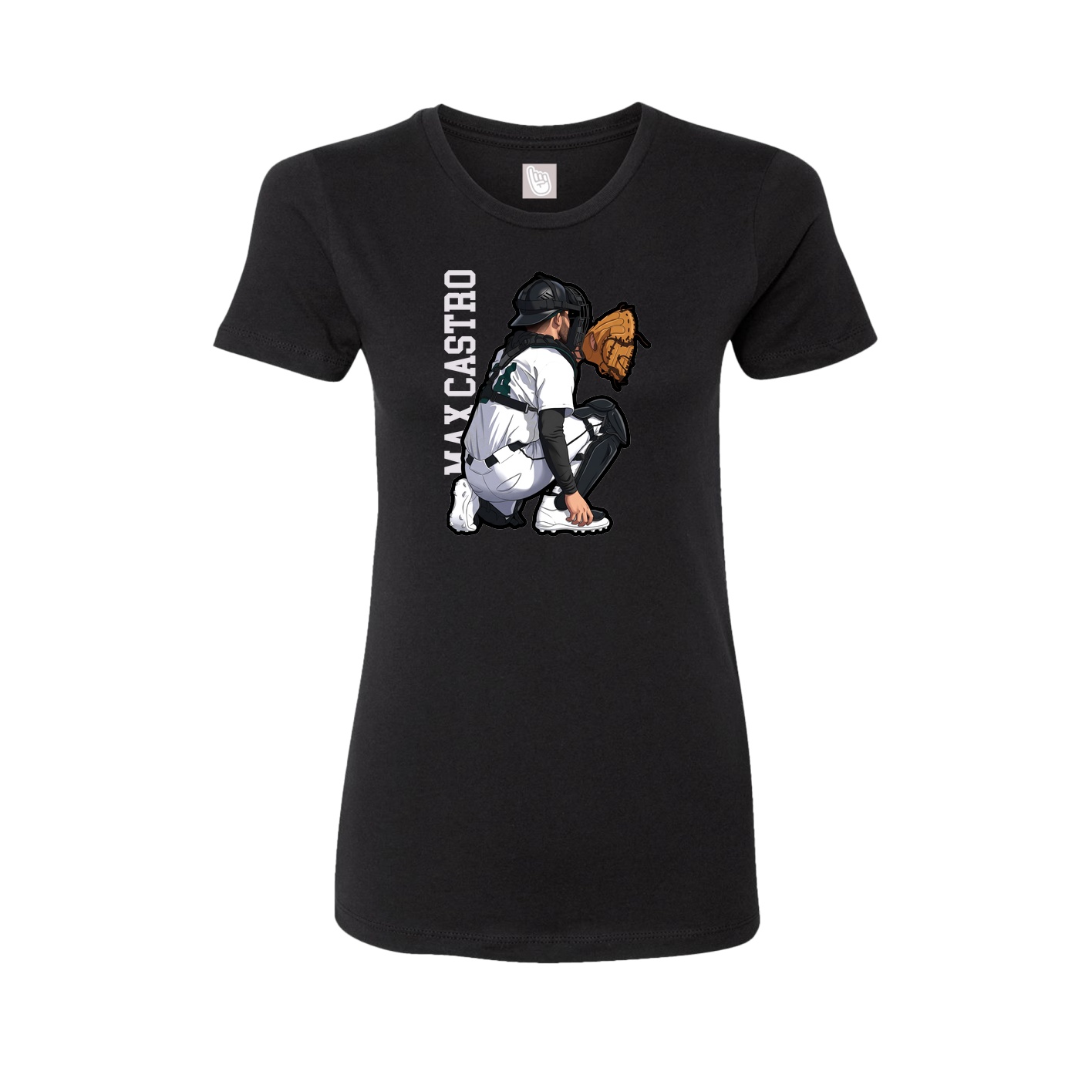 Womens Tee — Name Vertical in Black