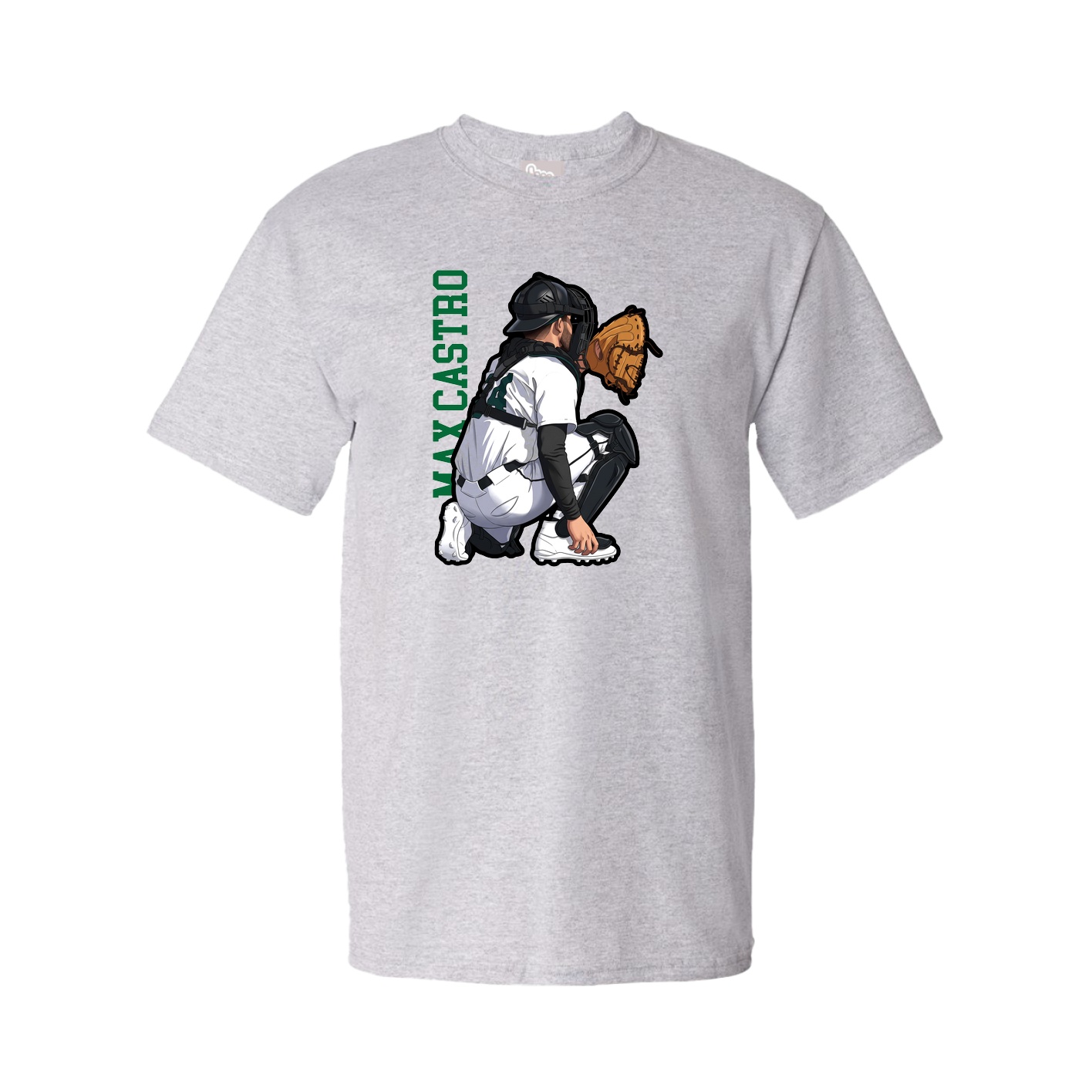 Youth Tee — Name Vertical in Grey