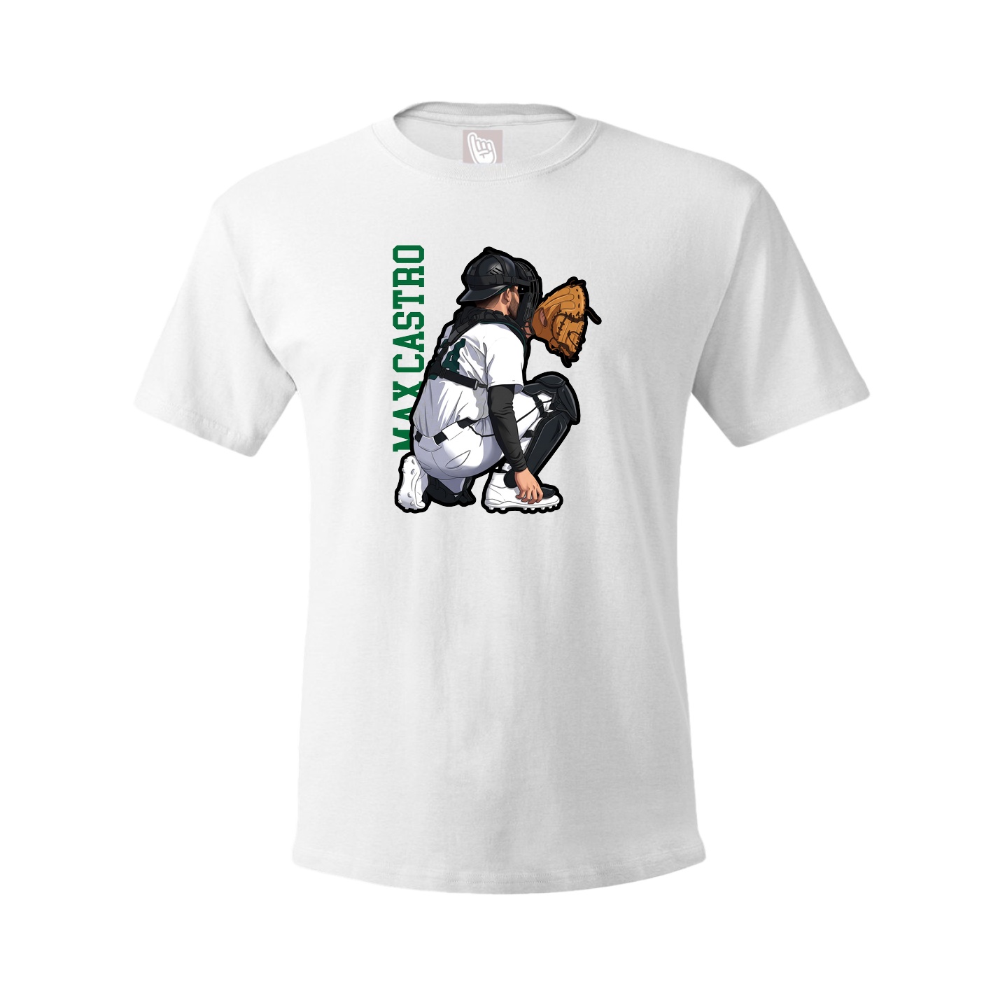 Youth Tee — Name Vertical in White