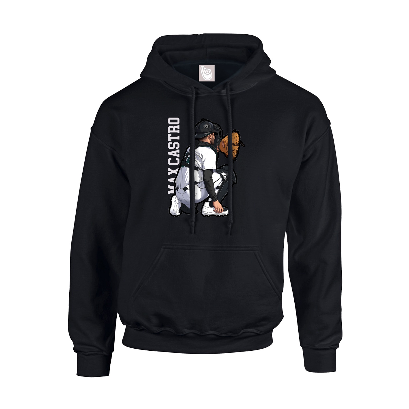 Hoodie — Name Vertical in Black