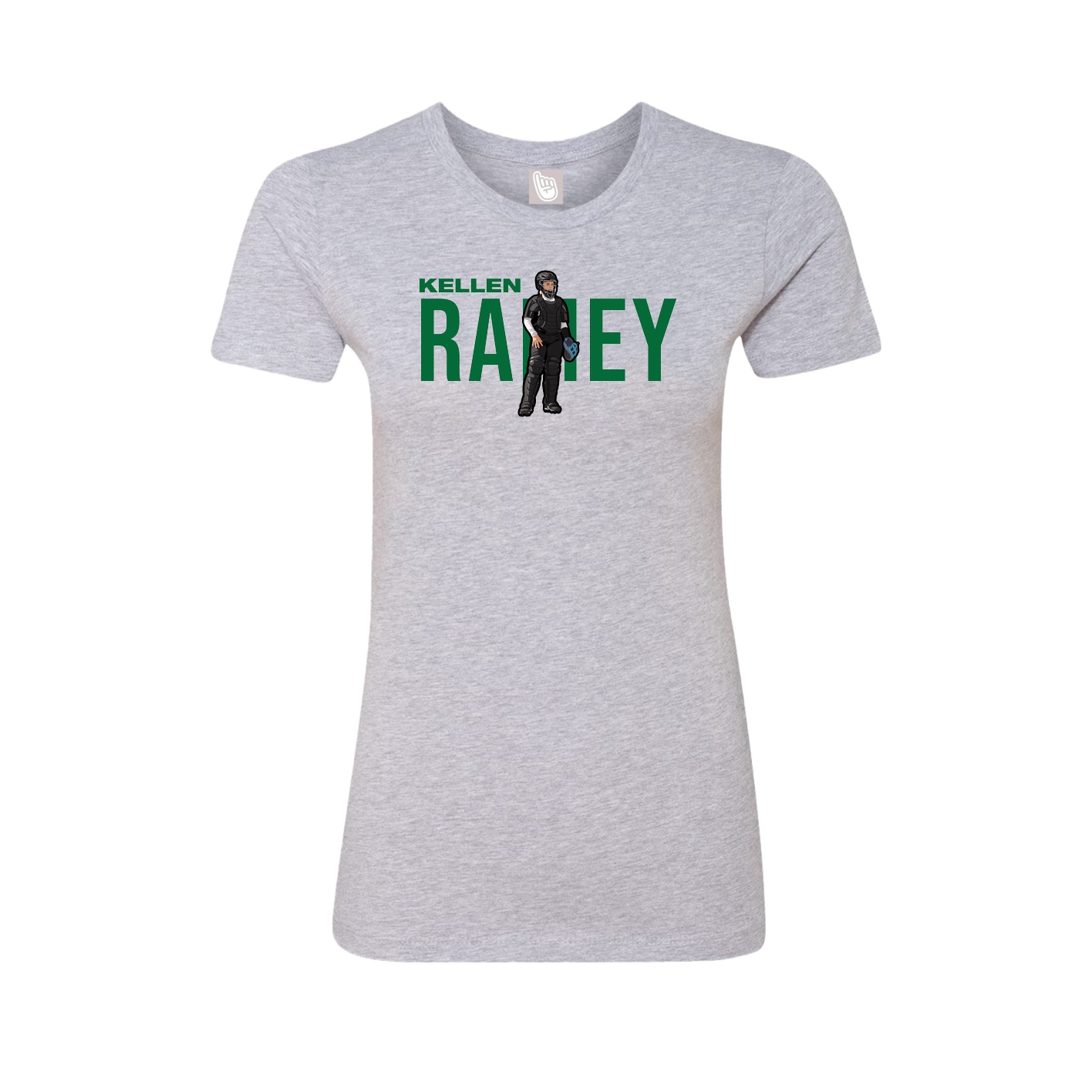 Fitted Women's Tee — Player Name in Grey