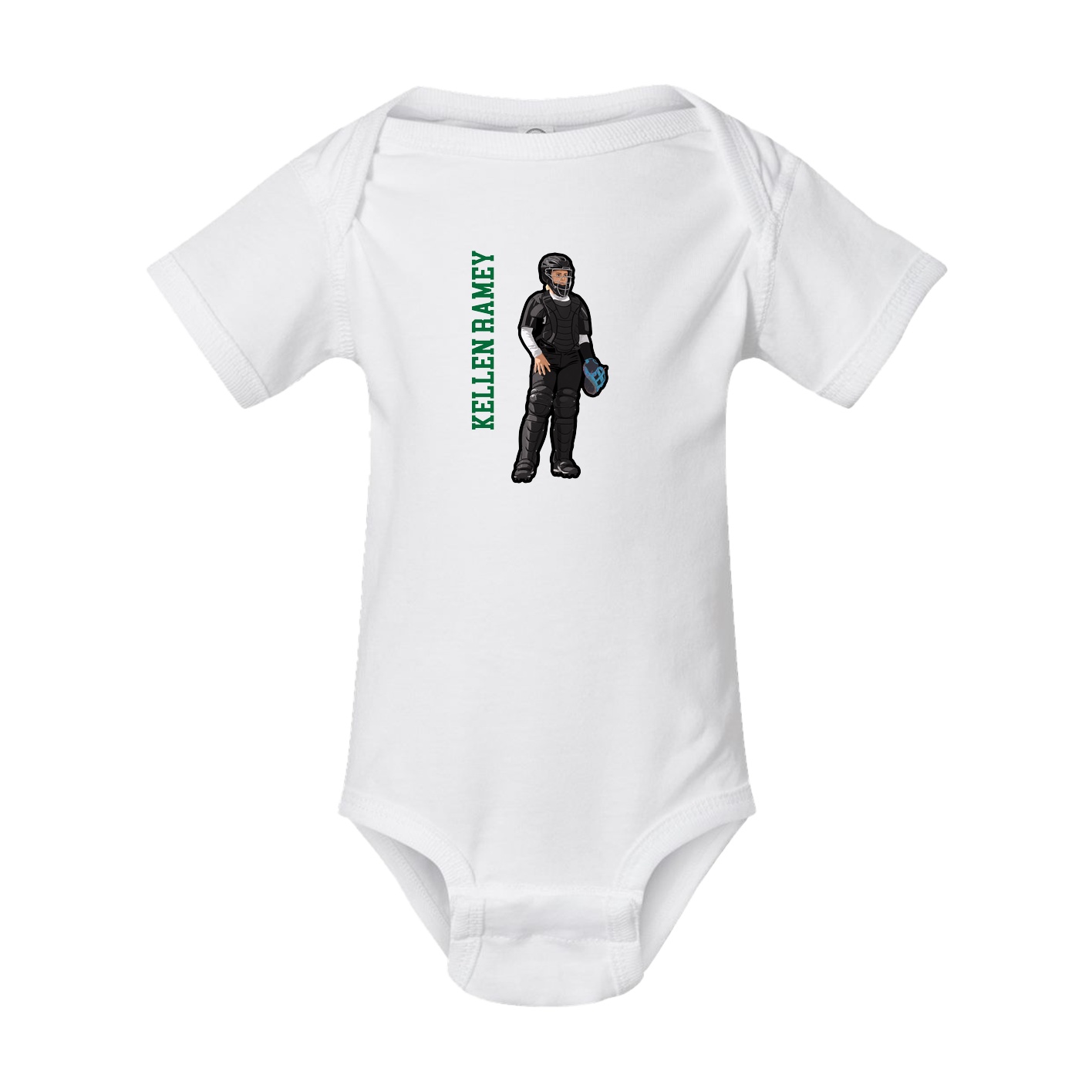 Baby Onesie — Name Vertical in White