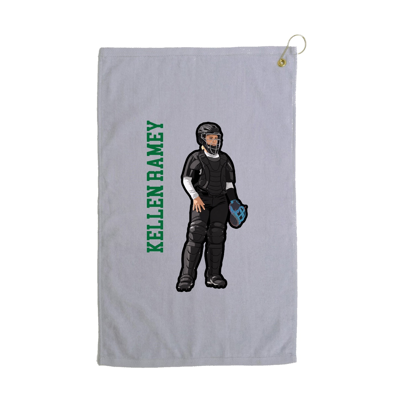 Golf Towel — Name Vertical in Grey
