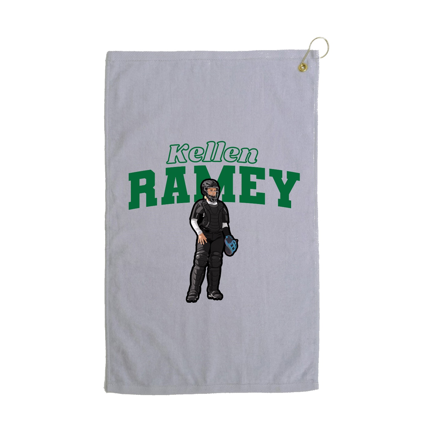 Golf Towel — Name Arch in Grey