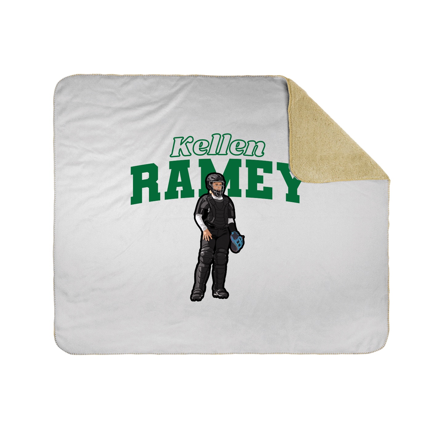 Throw Blanket — Name Arch in White