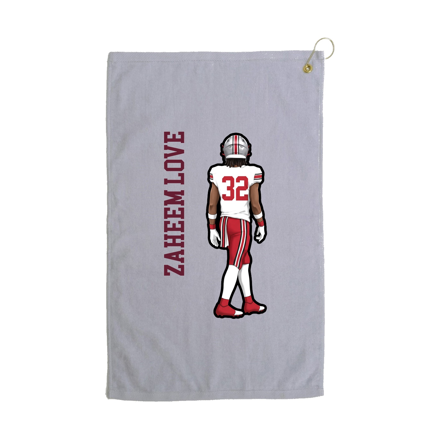 Golf Towel — Name Vertical in Grey