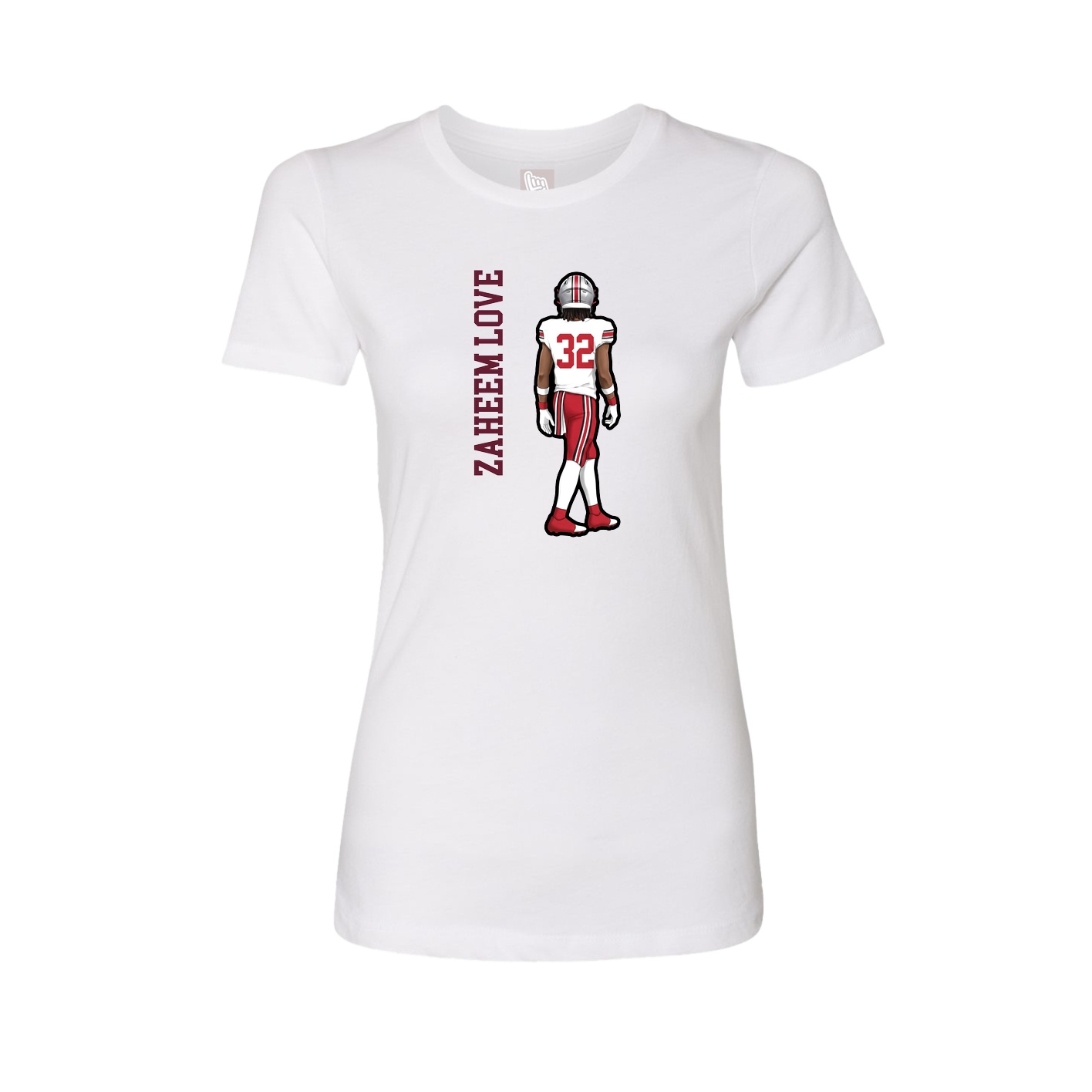 Fitted Women's Tee — Name Vertical in White