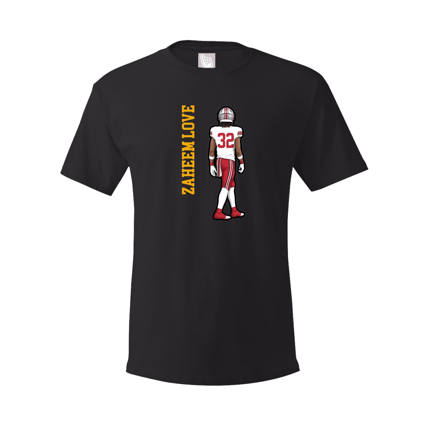 Youth Tee — Name Vertical in Black